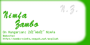 nimfa zambo business card